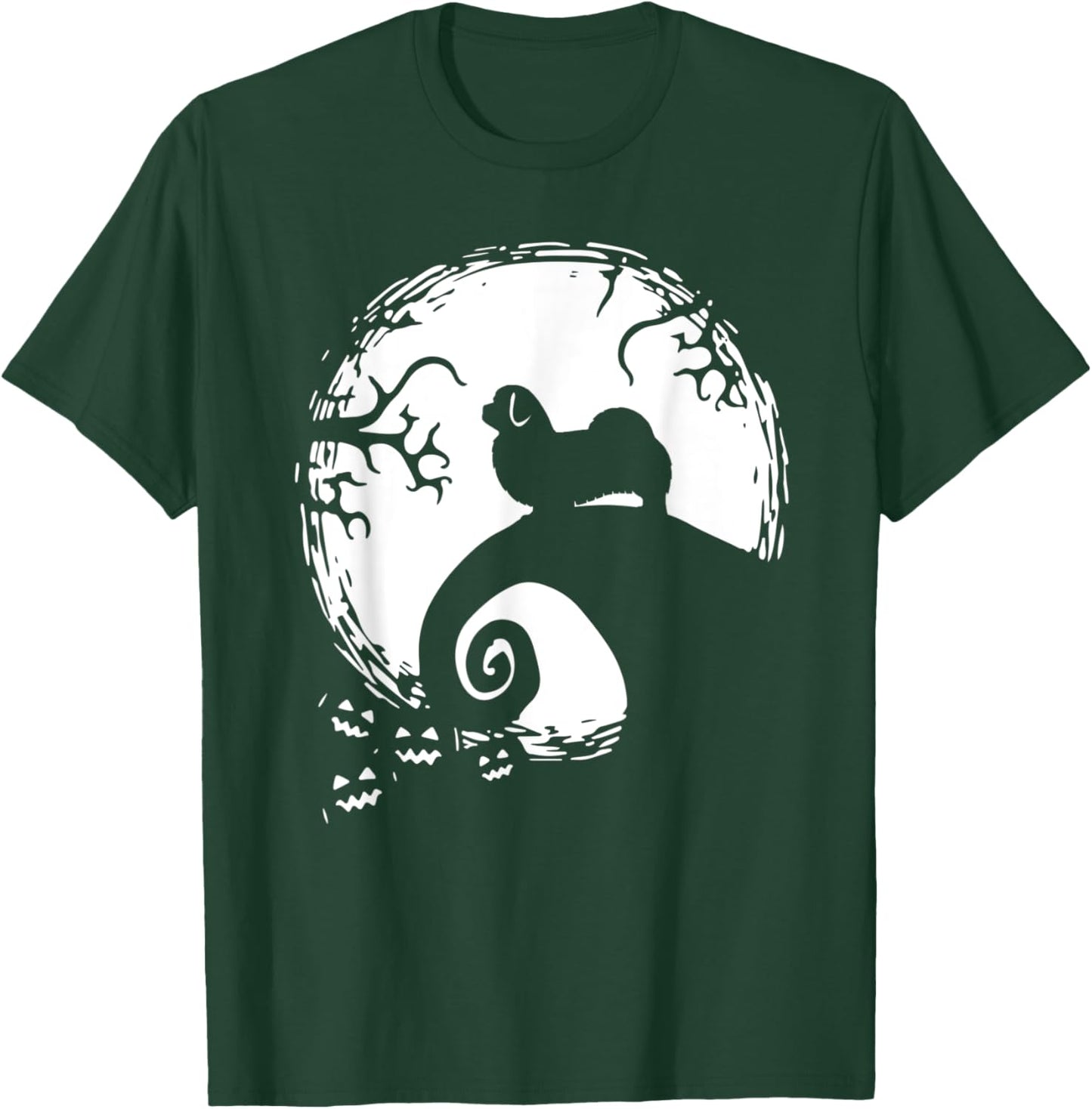 Tibetan spaniel And Moon Halloween T-Shirt - T-Shirt | Forest