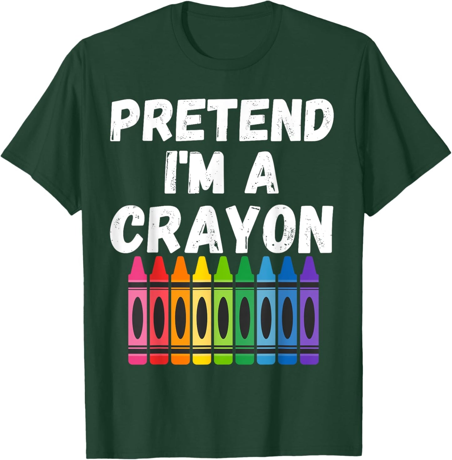 Pretend Im A Crayon Easy Simple Halloween Costume Funny T-Shirt - T-Shirt | Forest