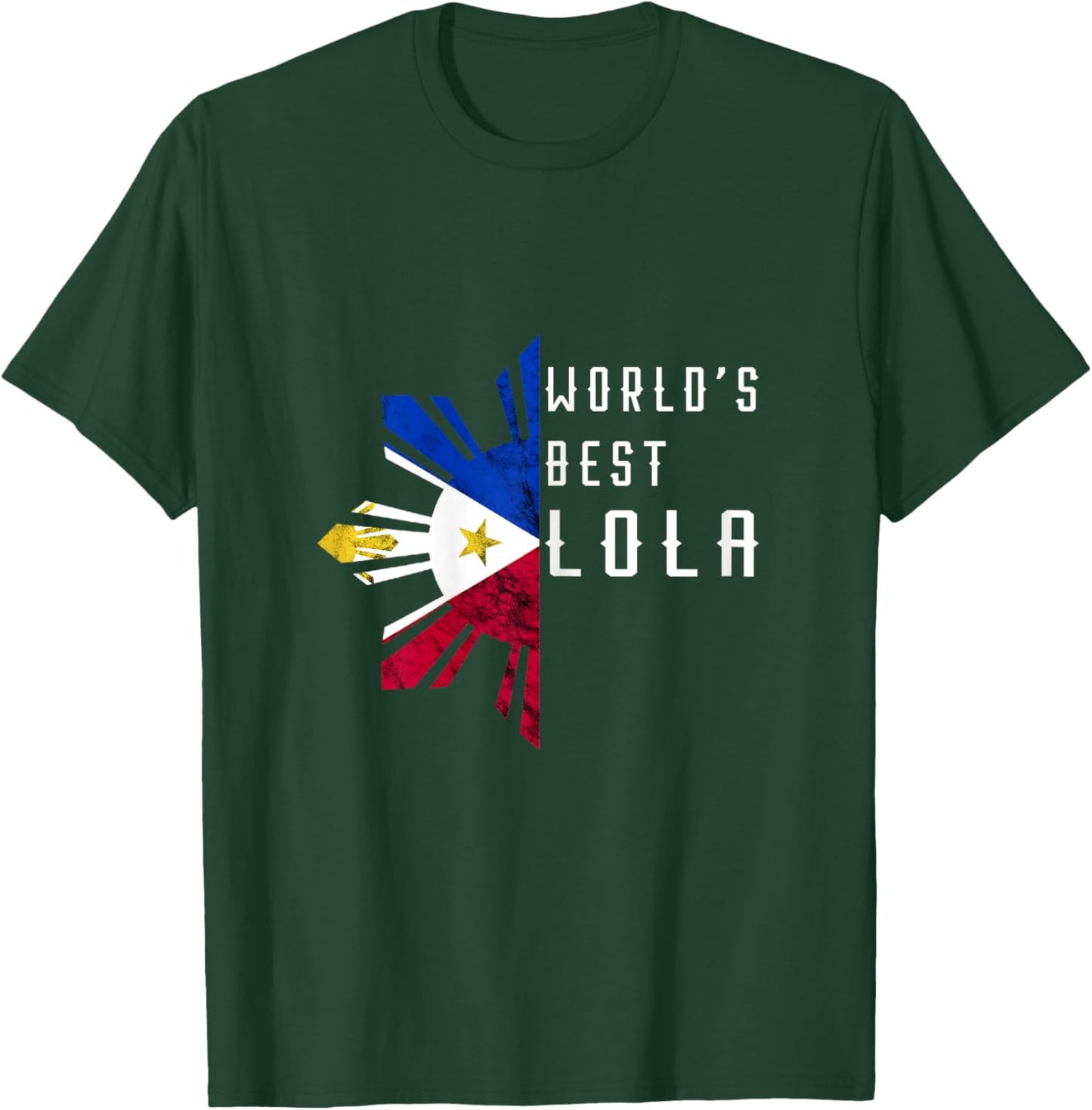 Philippines World's Best Lola Filipino Sun Pinay Flag T-Shirt - T-Shirt | Forest