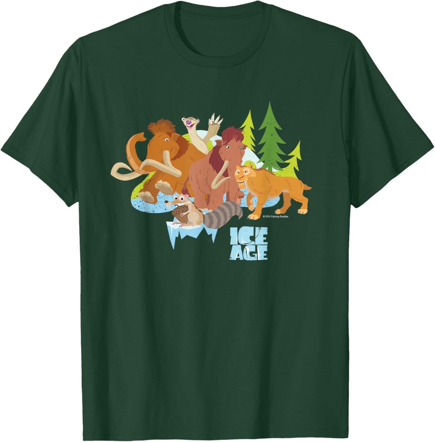 20th Century Fox Ice Age 20th Anniversary Exclusive -Adults , Black, Short Sleeve, Small T-Shirt - T-Shirt | Forest