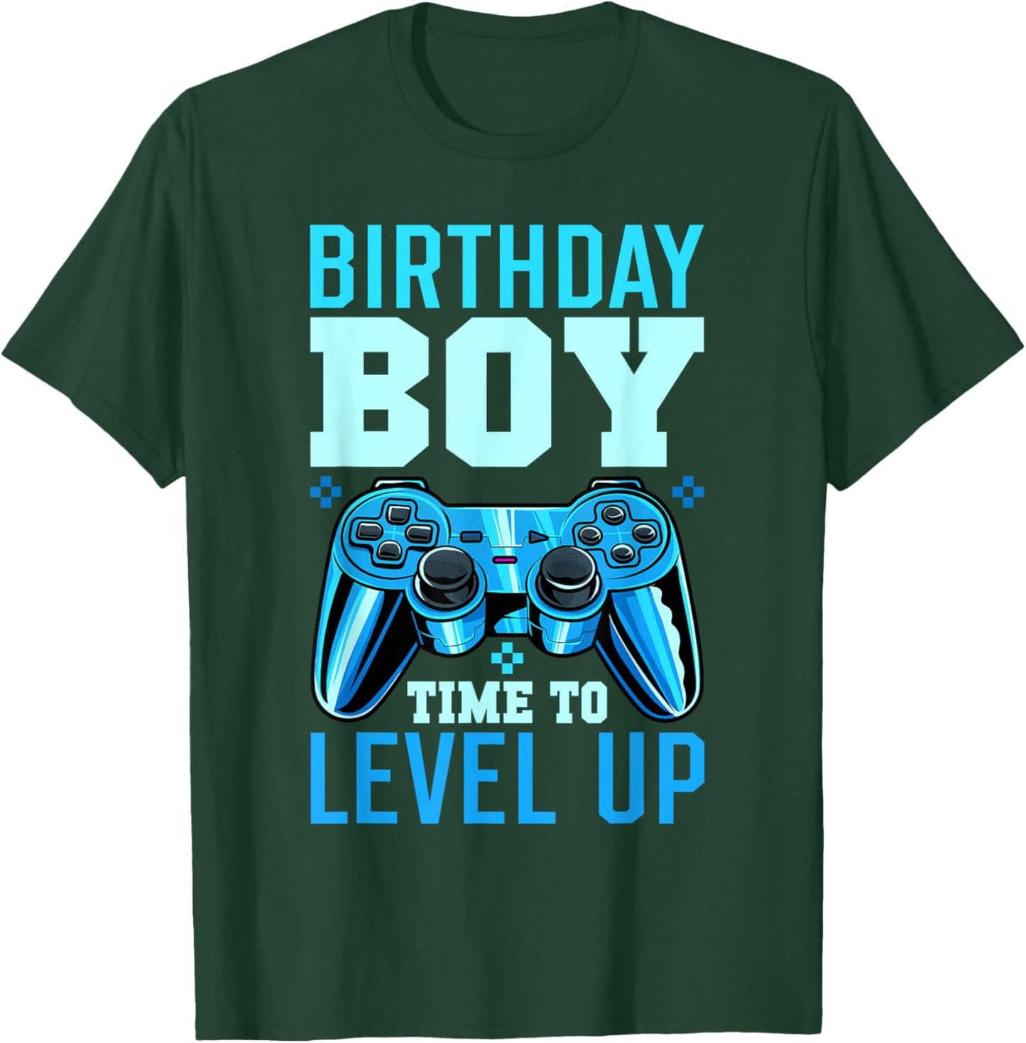 Level Up Birthday Boy Matching Gamer Party - Classic Fit, Black T-Shirt - T-Shirt | Forest