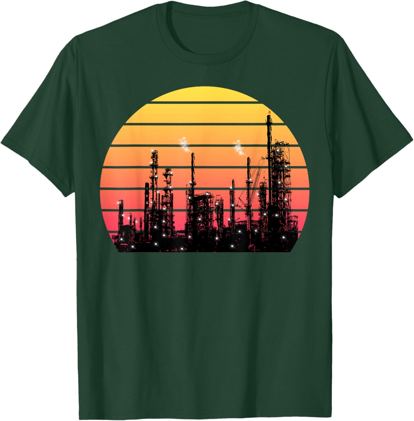 Vintage Oil Refinery Plant T-Shirt - T-Shirt | Forest