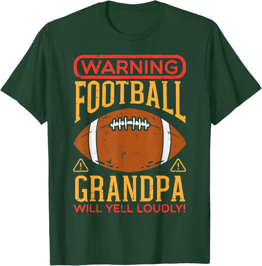 Warning American Football Grandpa Funny Family Matching Men T-Shirt - T-Shirt | Forest