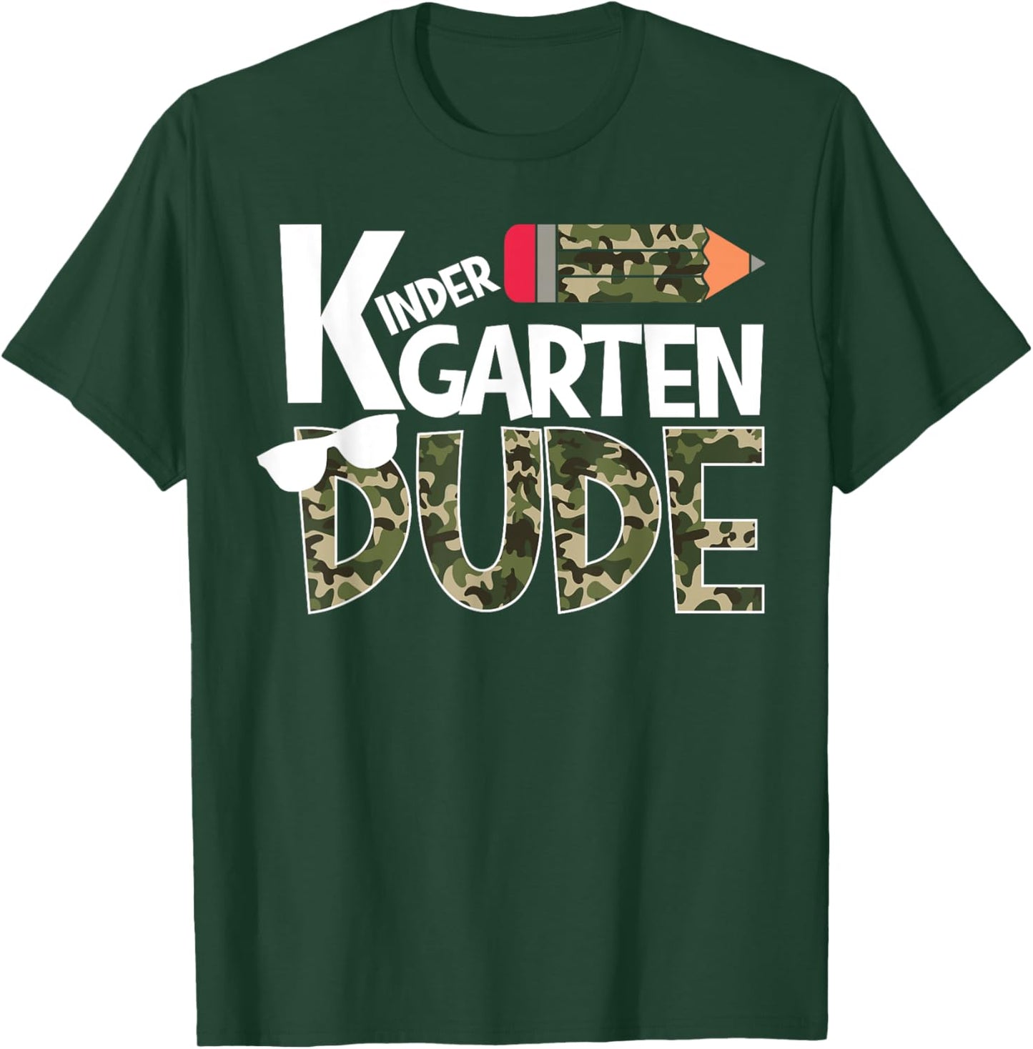 Kindergarten Dude Camo Print Back to School Boys Toddler T-Shirt - T-Shirt | Forest
