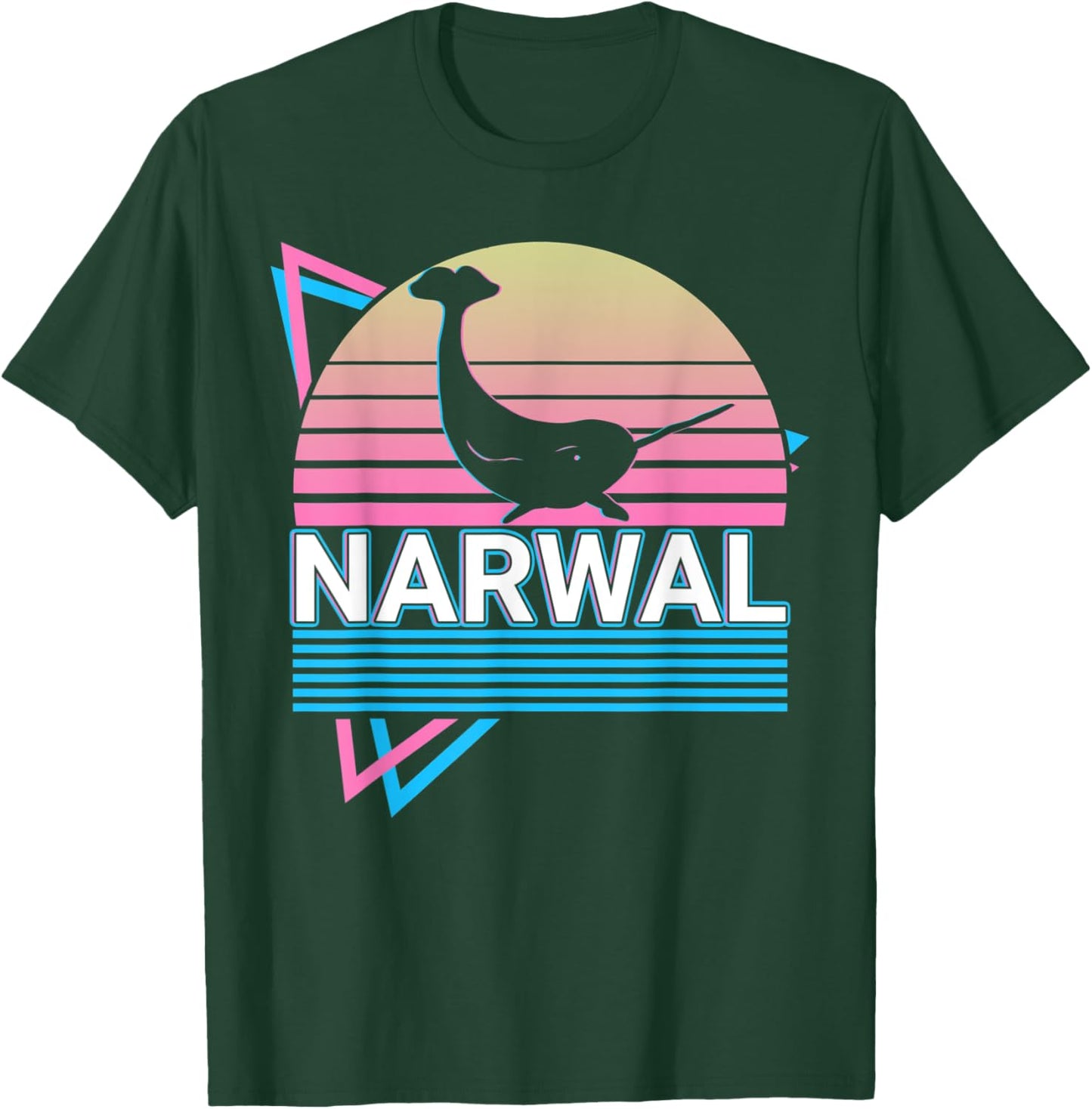 Narwal Retro T-Shirt - T-Shirt | Forest