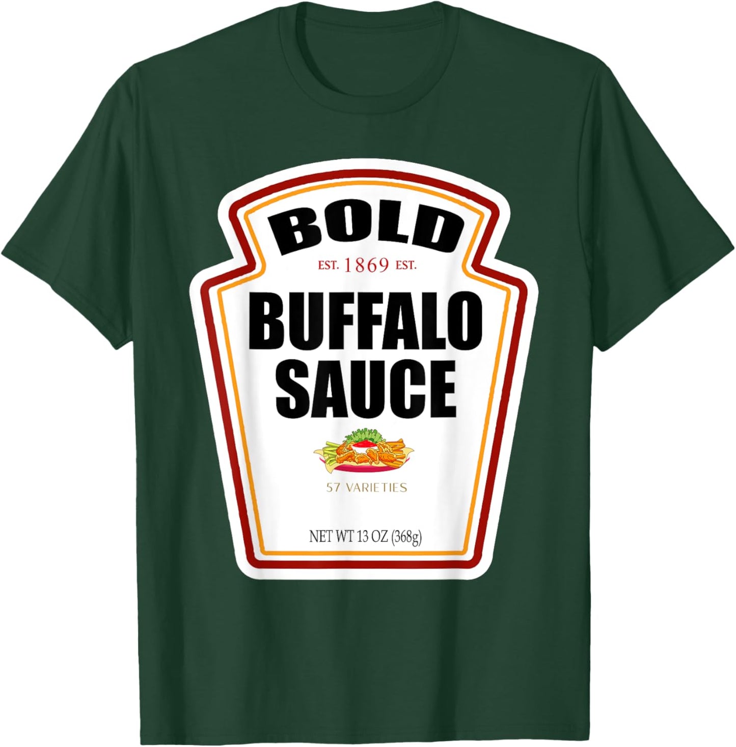 Bold Buffalo Sauce Bottle Label Funny Halloween Costume T-Shirt - T-Shirt | Forest