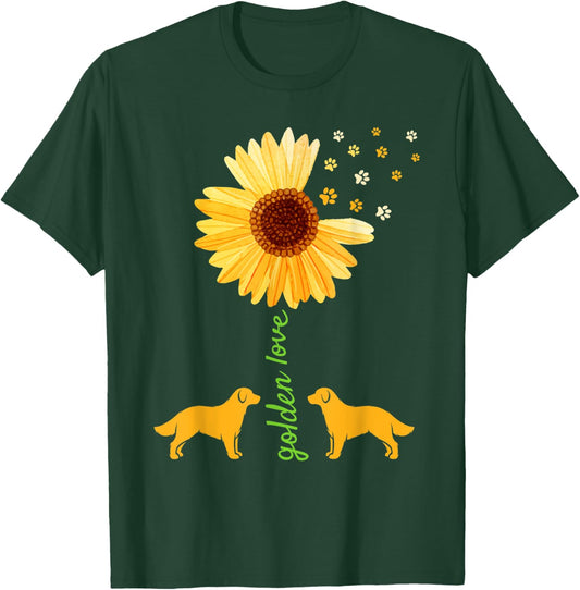 Golden Retriever Sunflower Women Dog Mother T-Shirt - T-Shirt | Forest