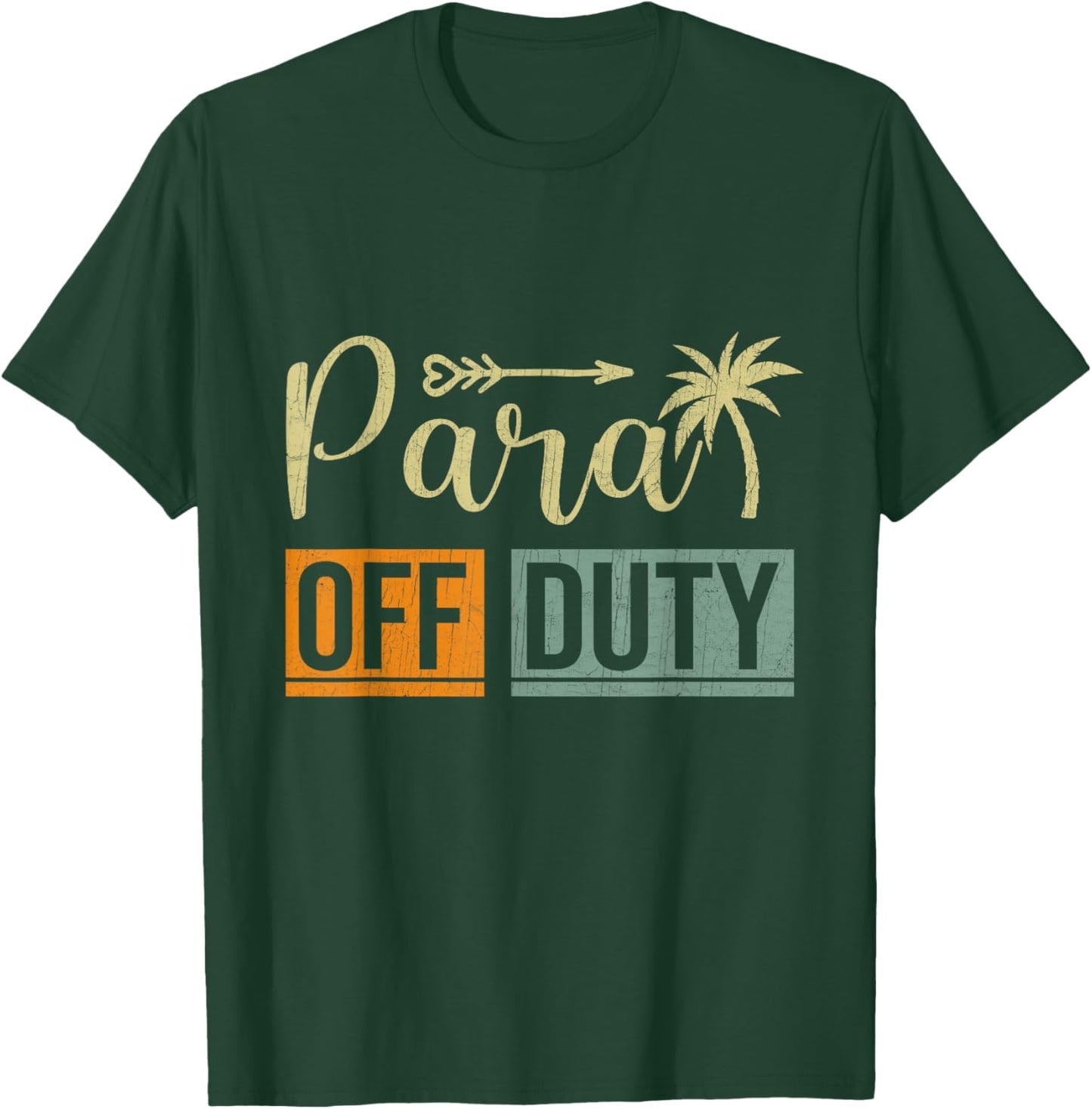 Retro Style Summer End of School Year Para Off Duty Men Women T-Shirt - T-Shirt | Forest