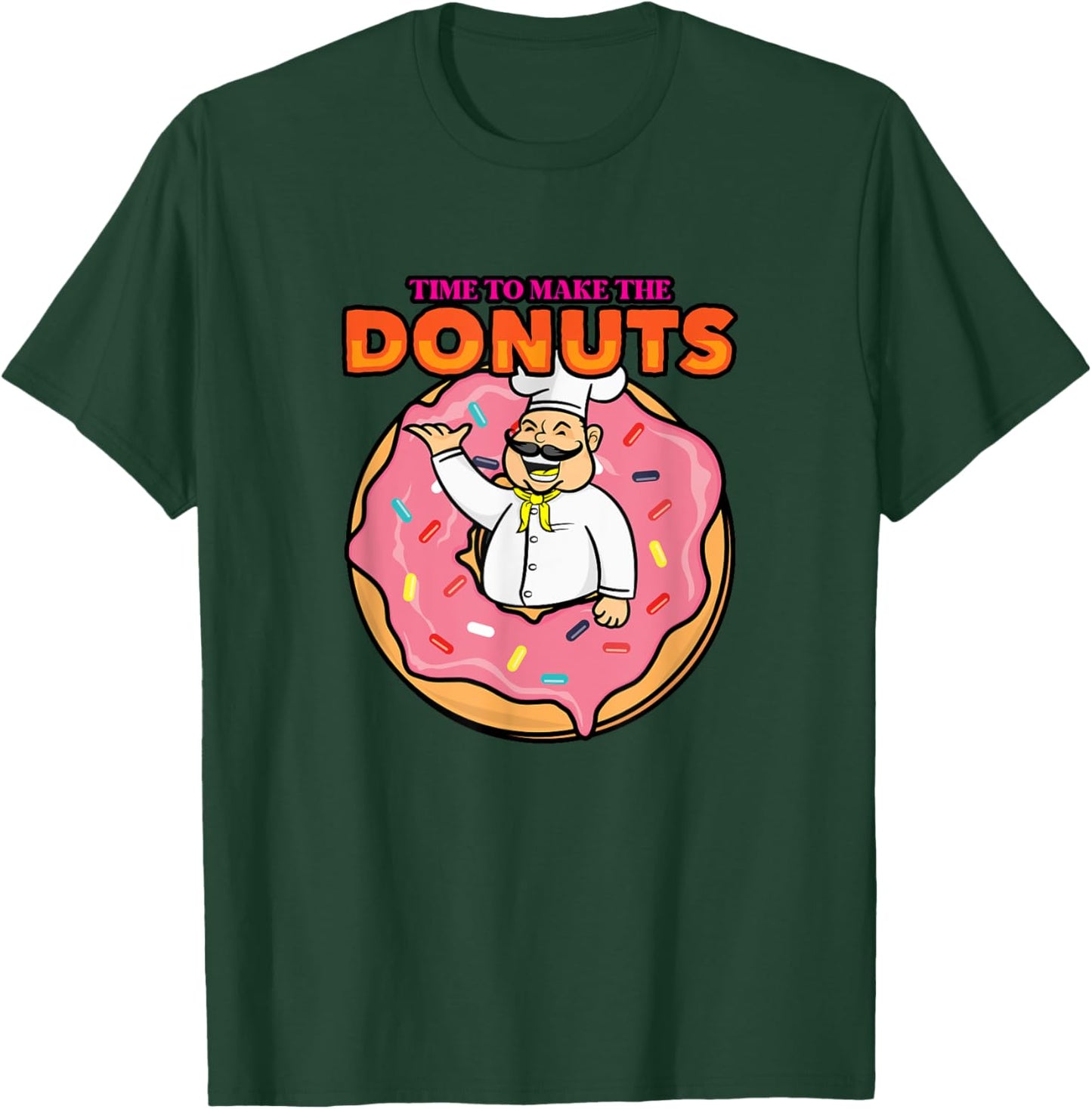 Time To Make Donuts Funny Vintage Retro 80s Dessert Lover T-Shirt - T-Shirt | Forest