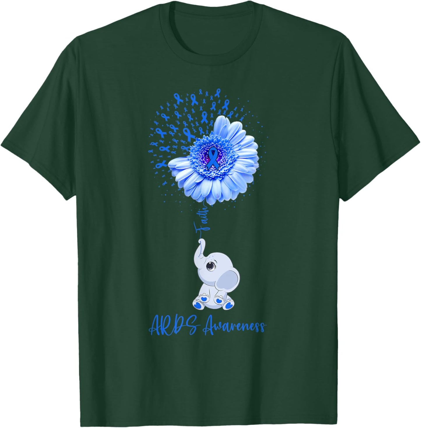 ARDS Awareness Faith Elephant Survivor Fighter T-Shirt - T-Shirt | Forest