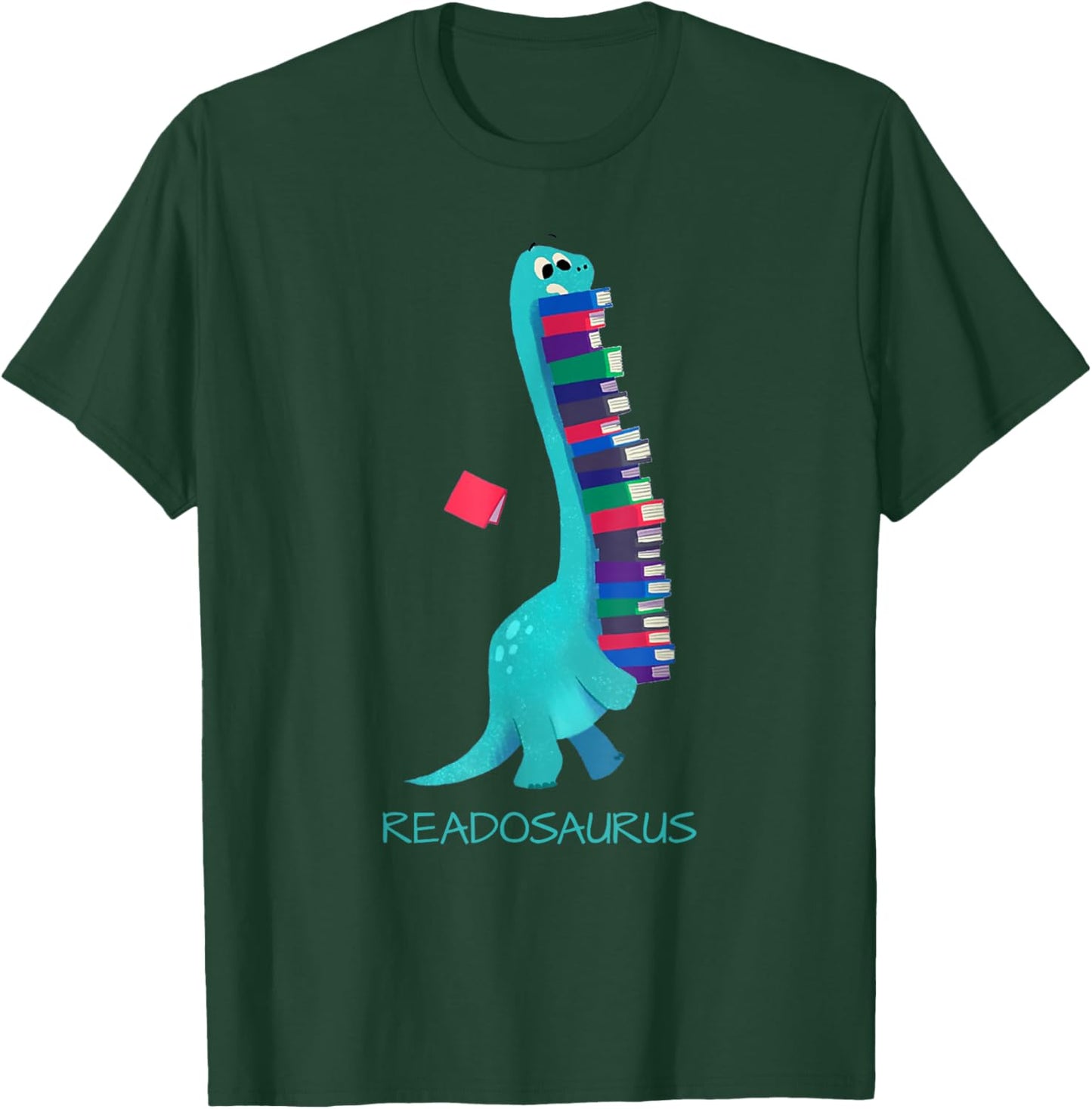 Readosaurus Dinosaur | Books Library Reading Lovers T-Shirt - T-Shirt | Forest
