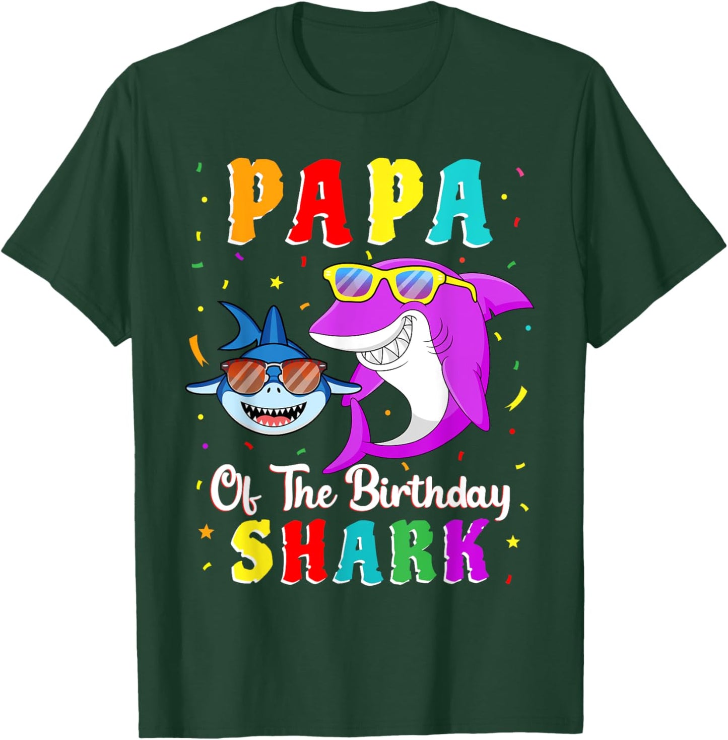 Papa Of The Shark Birthday Family Matching Birthday Son T-Shirt - T-Shirt | Forest