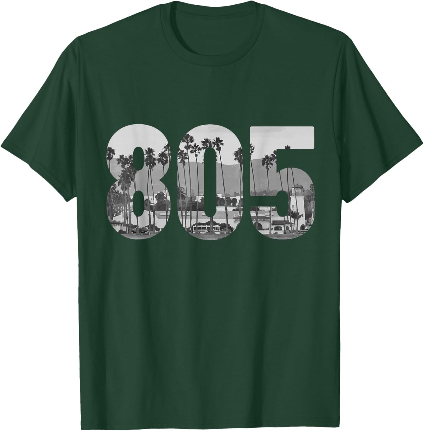 Santa Barbara 805 Area Code Vintage Palms California T-Shirt - T-Shirt | Forest