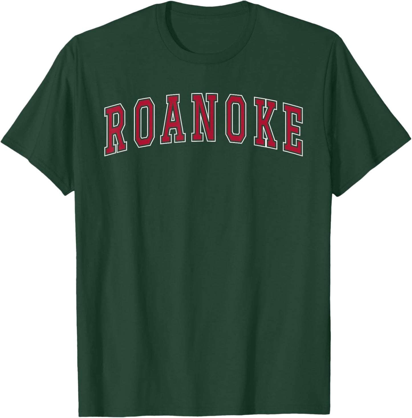 Roanoke Virginia Souvenir Sports College Style Text T-Shirt - T-Shirt | Forest