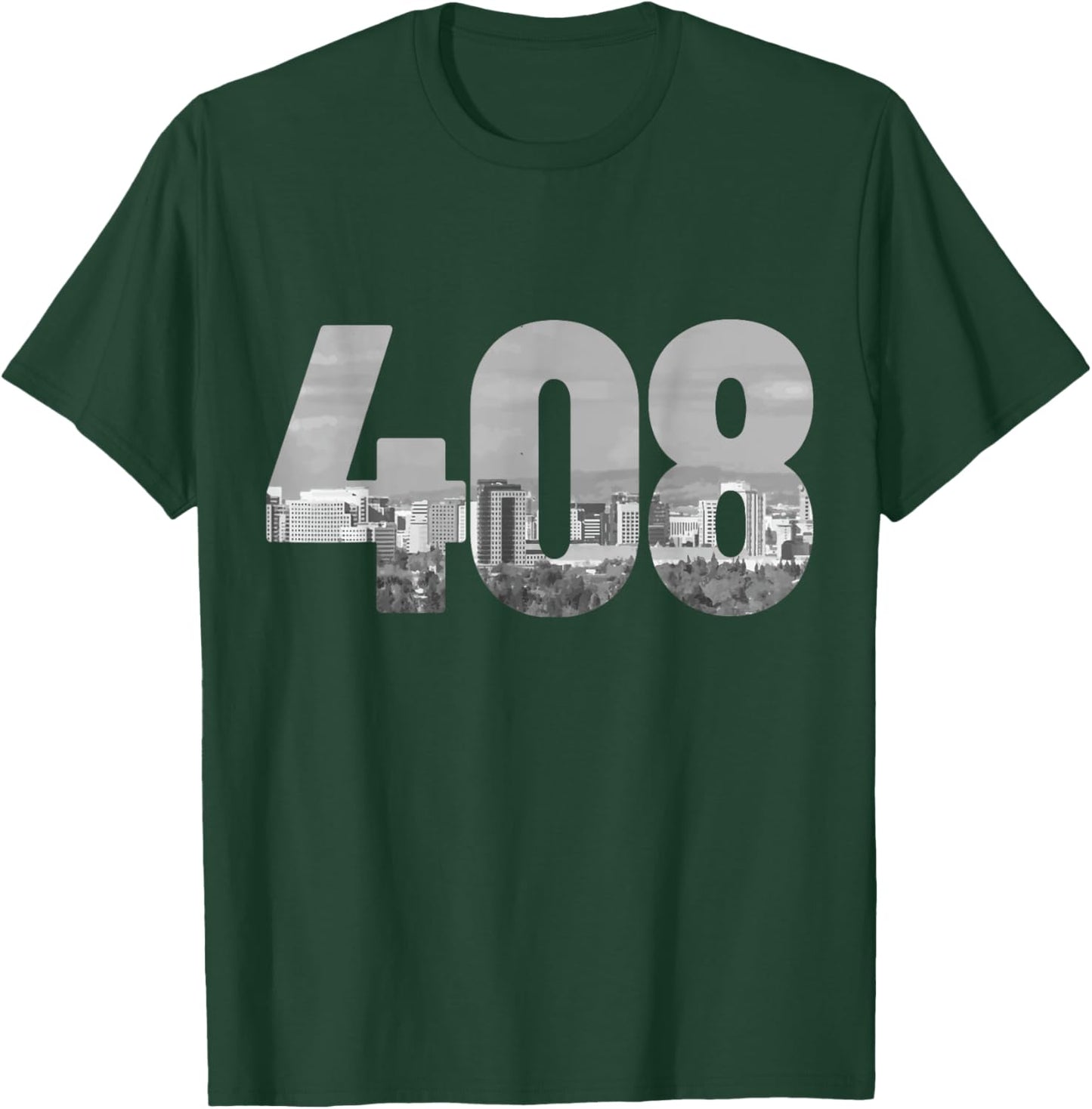 San Jose 408 Area Code Vintage Skyline California T-Shirt - T-Shirt | Forest