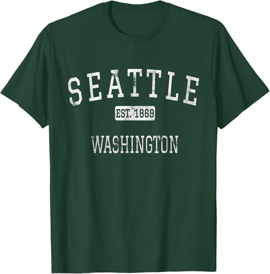 Seattle Washington WA Vintage T-Shirt - T-Shirt | Forest