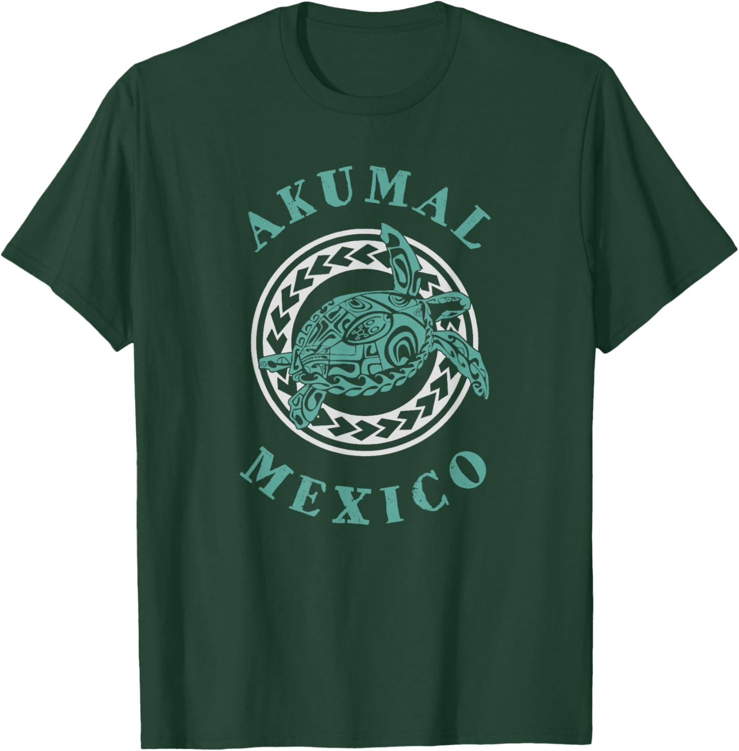 Akumal Mexico Tribal Tattoo Sea Turtle T-Shirt - T-Shirt | Forest