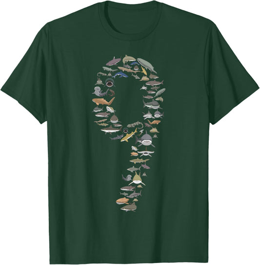 Shark Lover Type of Sharks Nine Years BDAY 9th Birthday T-Shirt - T-Shirt | Forest