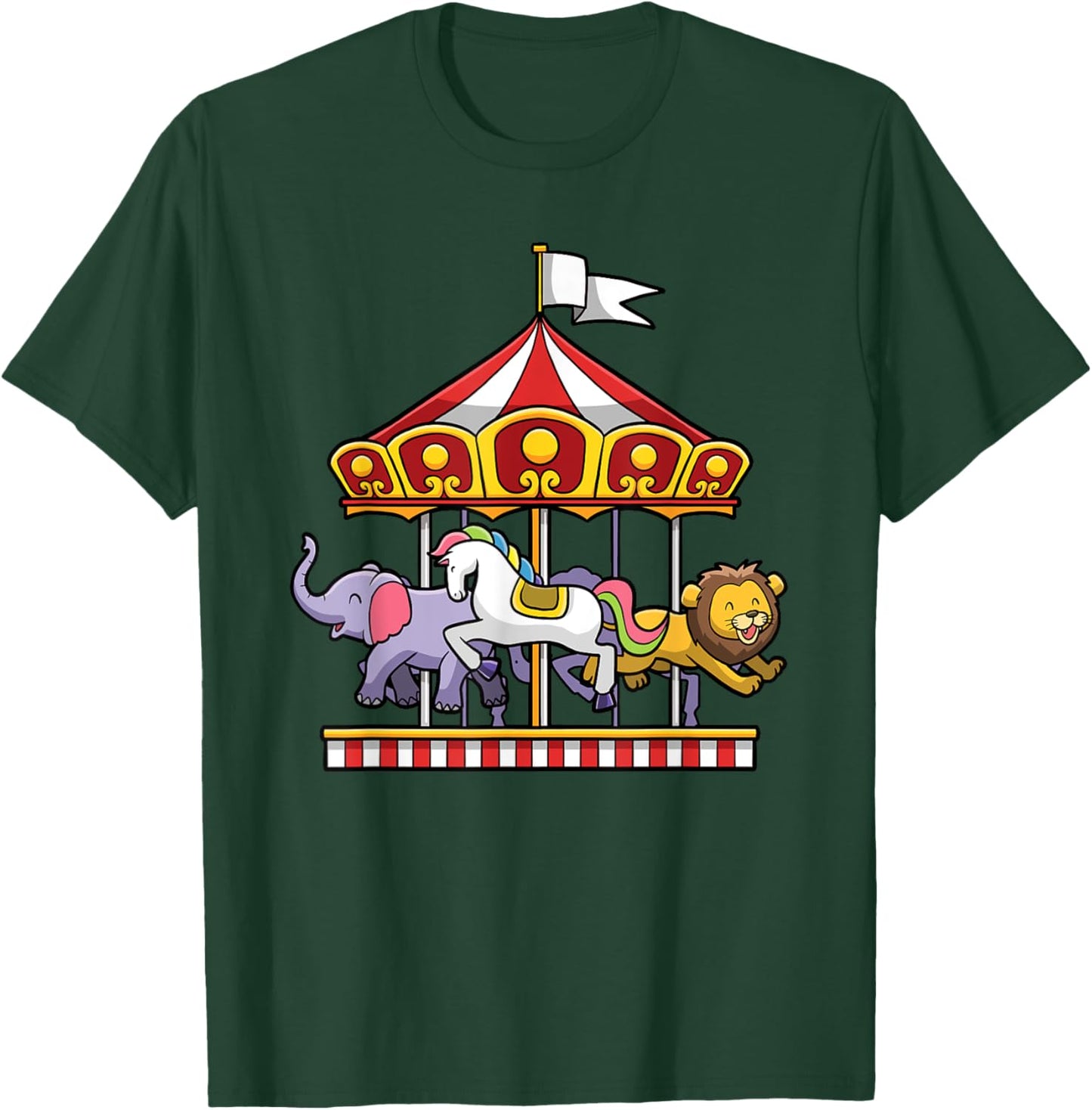 Horse Carousel Cute Carnival Ride Animals Circus T-Shirt - T-Shirt | Forest