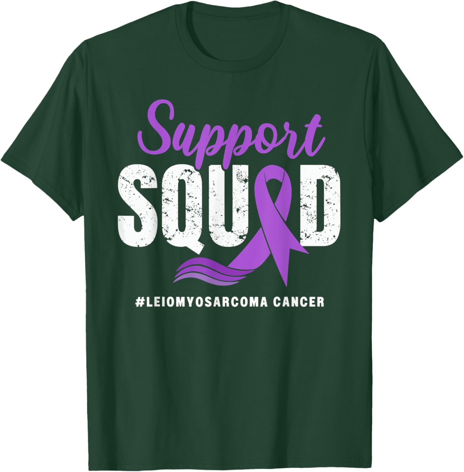 Leiomyosarcoma Cancer Support Squad Purple awareness Ribbon T-Shirt - T-Shirt | Forest