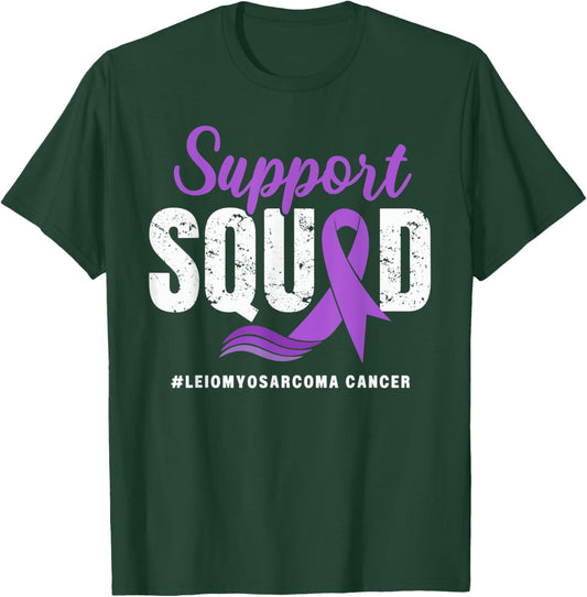 Leiomyosarcoma Cancer Support Squad Purple awareness Ribbon T-Shirt - T-Shirt | Forest