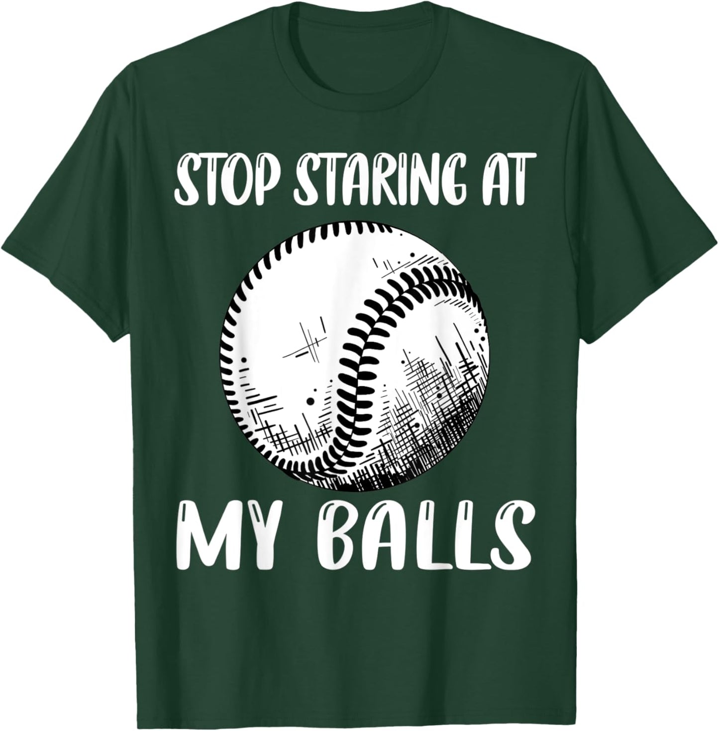 Funny Double Meaning Pun, Dad Sarcastic Adult Baseball Balls T-Shirt - T-Shirt | Forest