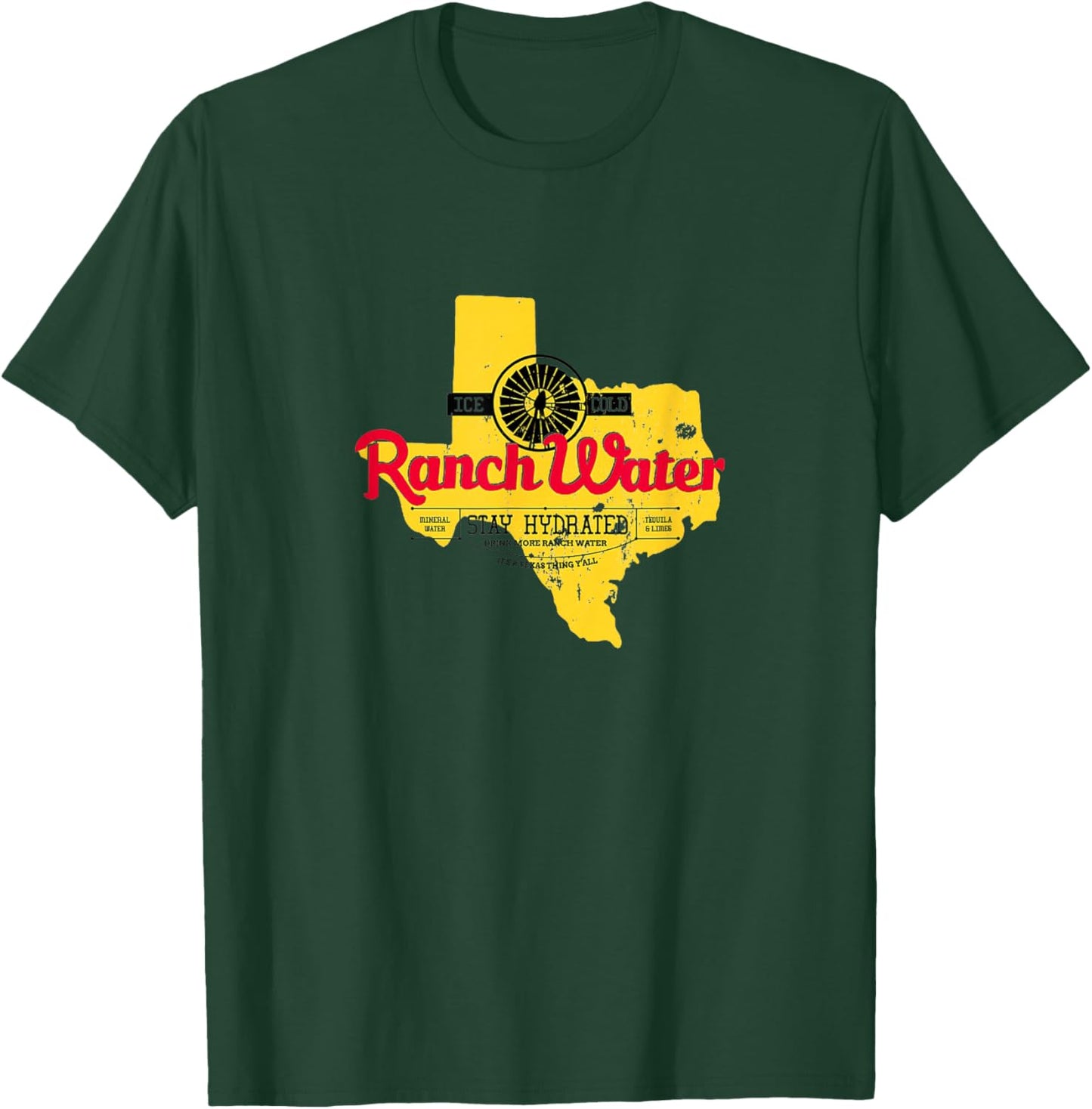 Drink Water Ranch Proud Vintage Texas Pride T-Shirt - T-Shirt | Forest