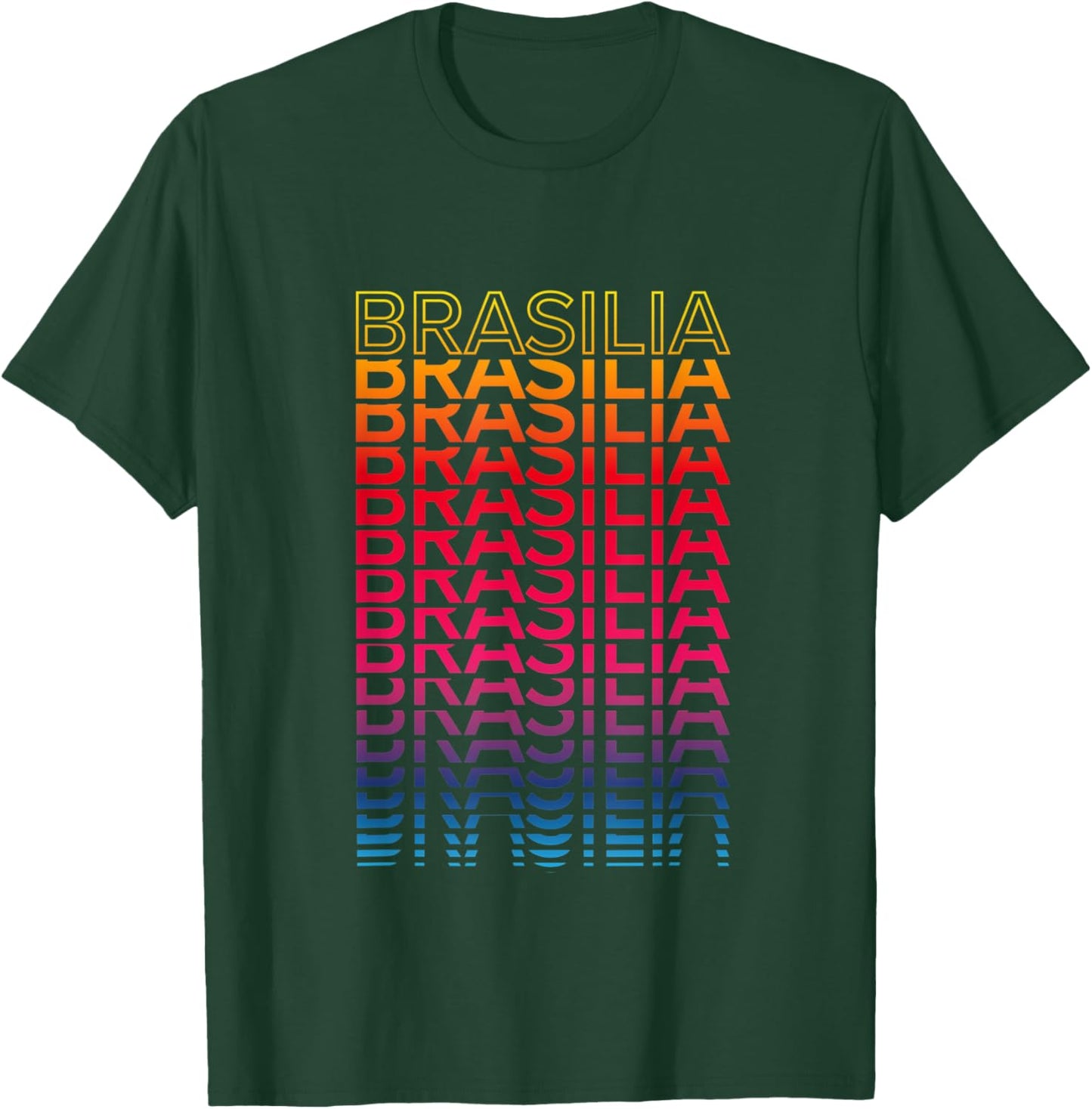 Retro Colorful City - Nostalgic Brasilia T-Shirt - T-Shirt | Forest