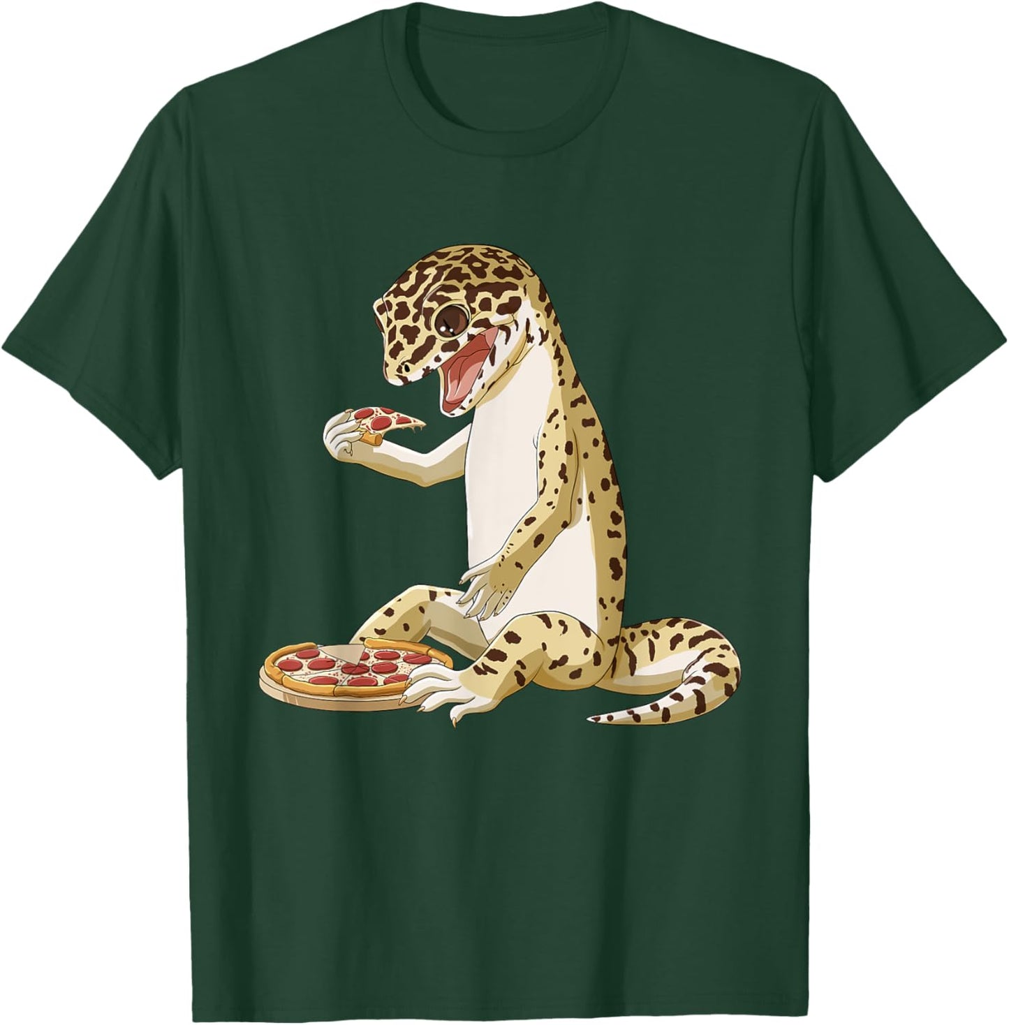 Funny Pizza Lover Reptile Leopard Gecko T-Shirt - T-Shirt | Forest