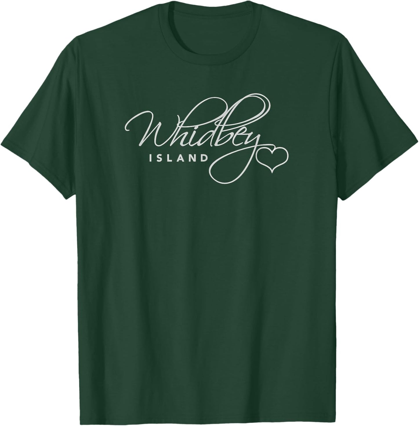 Whidbey Island Washington Heart Coupeville Langley Clinton T-Shirt - T-Shirt | Forest