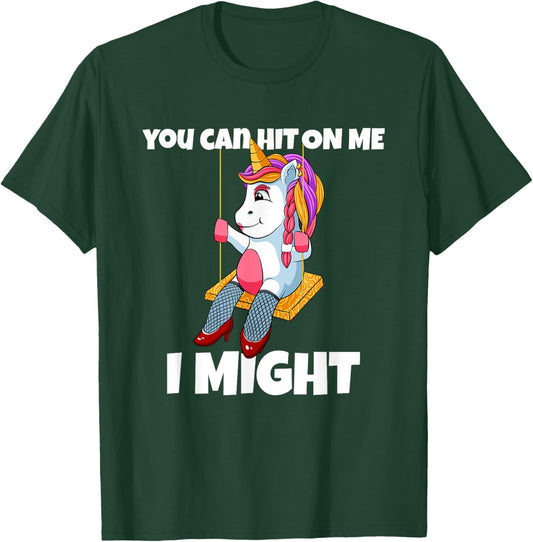 Hit On Me I Might Unicorn Swinger Upside Down Pineapple T-Shirt - T-Shirt | Forest