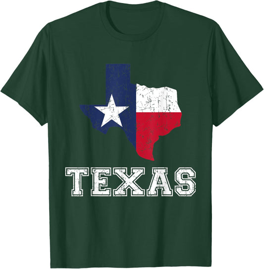 Texas Proud Texan Patriot American USA Flag Vintage Map T-Shirt - T-Shirt | Forest