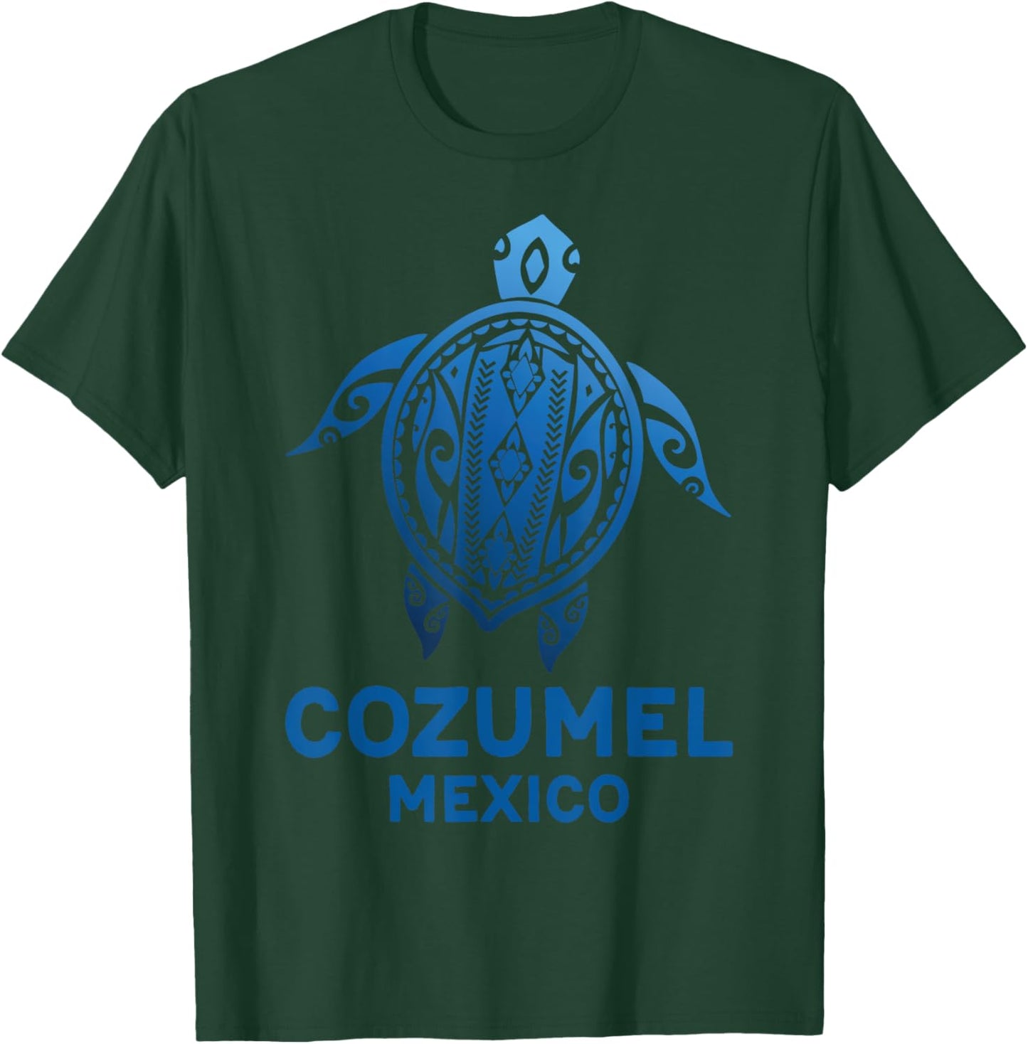 Cozumel Mexico Tribal Tattoo Blue Sea Turtle Souvenirs T-Shirt - T-Shirt | Forest
