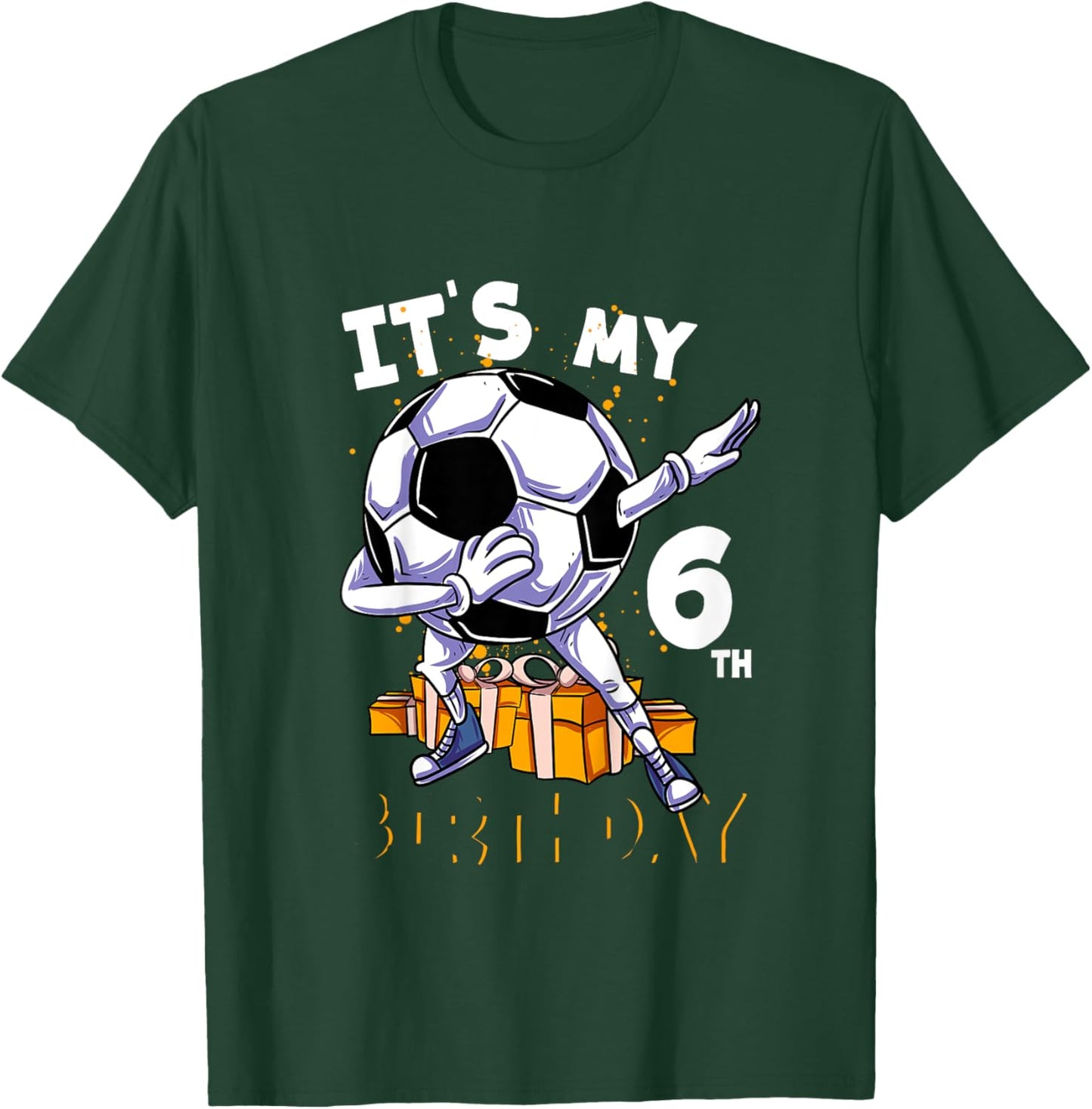 Kids Its My 6th Birthday Six Year Old Dabbing Ball Soccer T-Shirt - T-Shirt | Forest