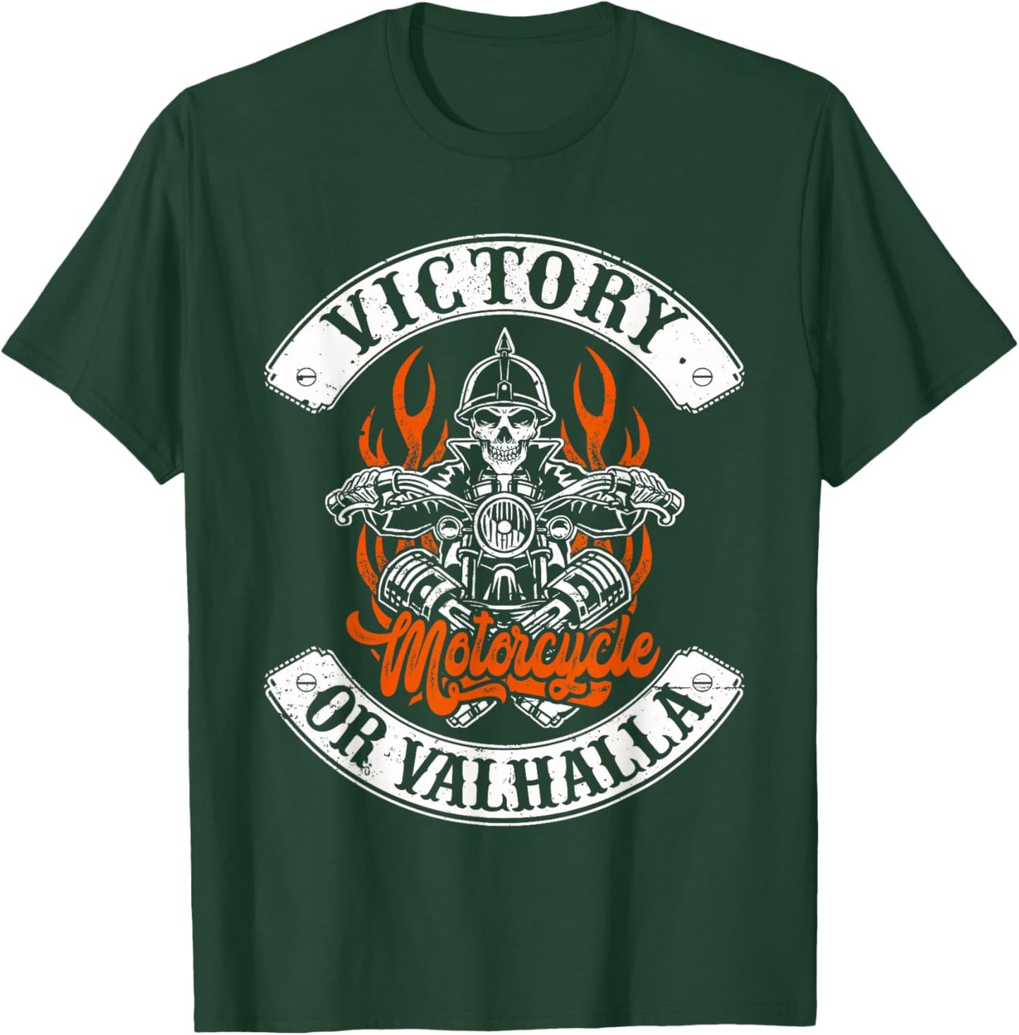 Motorcycle Norse Viking Victory Or Valhalla Men Dad T-Shirt - T-Shirt | Forest
