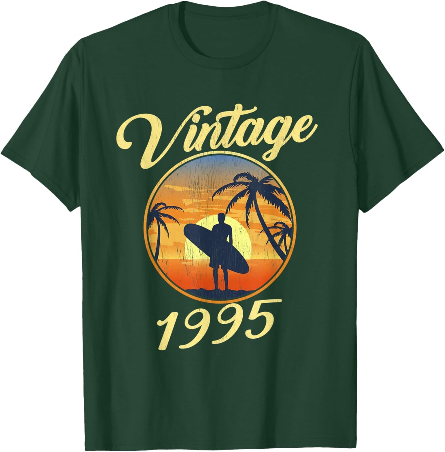Vintage 1995 born in 1995 summer surf gift Men Women Kids T-Shirt - T-Shirt | Forest