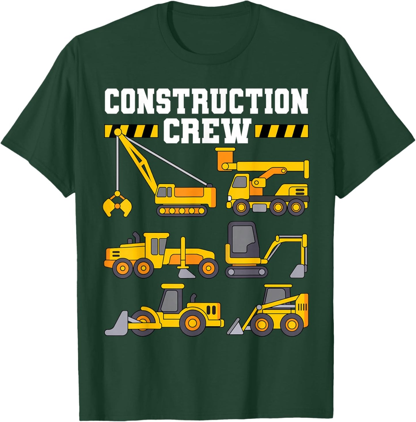 Construction Crew Worker Excavator Shirt Toddler Boys Girls T-Shirt - T-Shirt | Forest