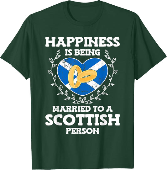 Marriage Anniversary Married To A Scottish Wife Husband T-Shirt - T-Shirt | Forest