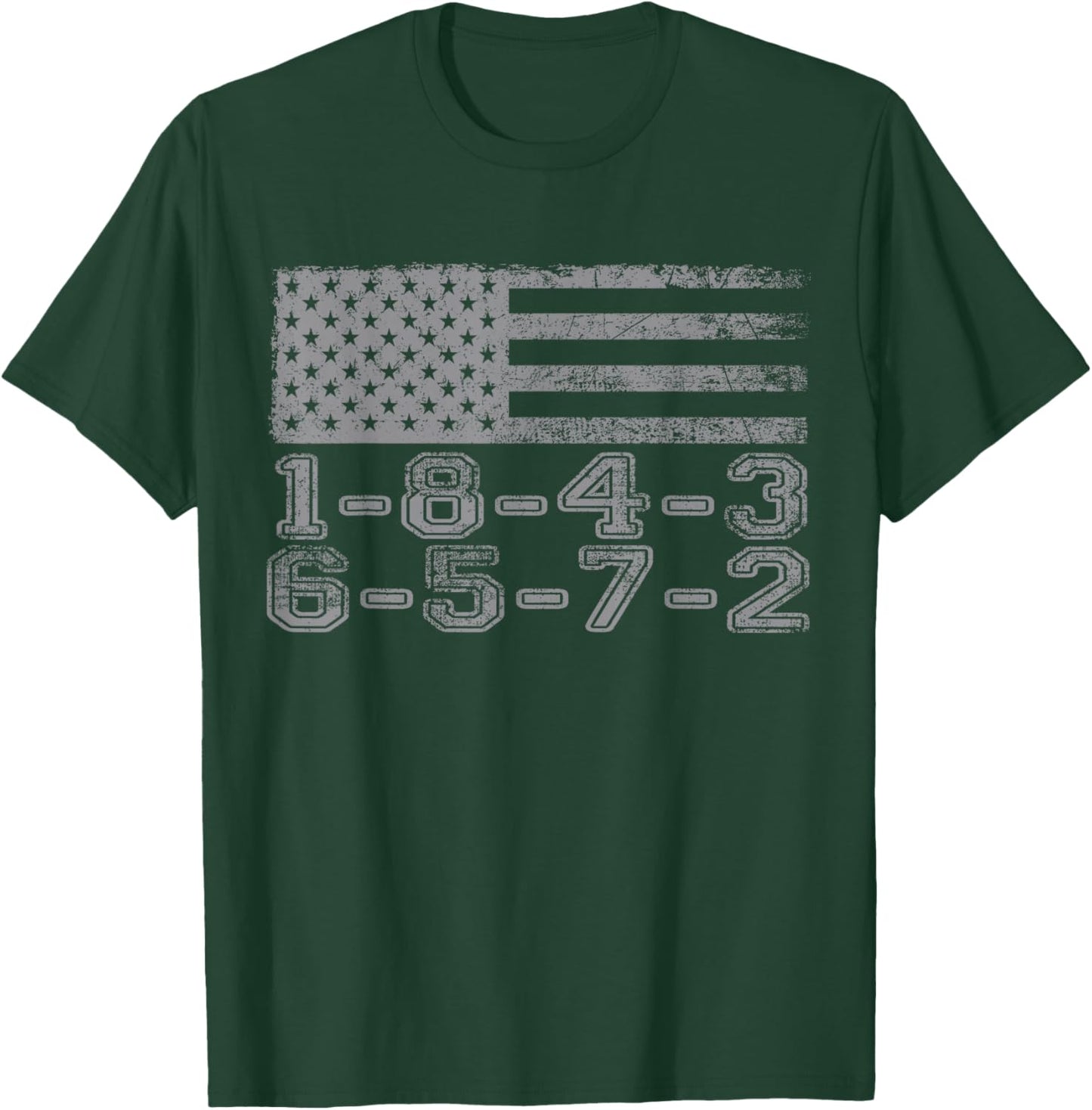 USA Flag 18436572 Firing Order Small Block Engine V8 Block T-Shirt - T-Shirt | Forest