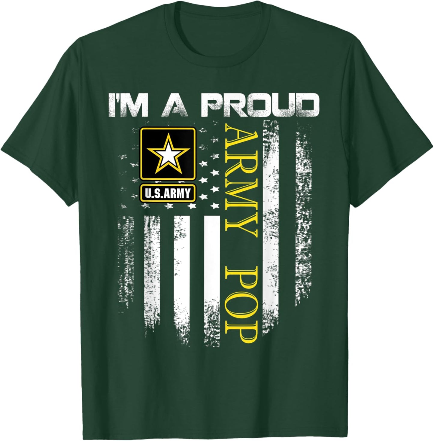 Vintage I'm A Proud Army Pop With American Flag Gift T-Shirt - T-Shirt | Forest