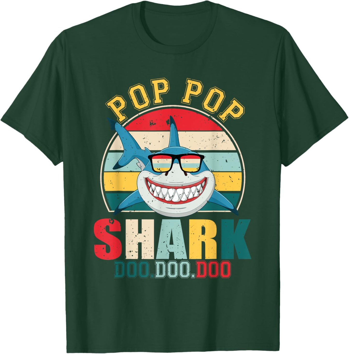 Pop Pop Shark Shirt Father's Day For Pop Pop T-Shirt - T-Shirt | Forest