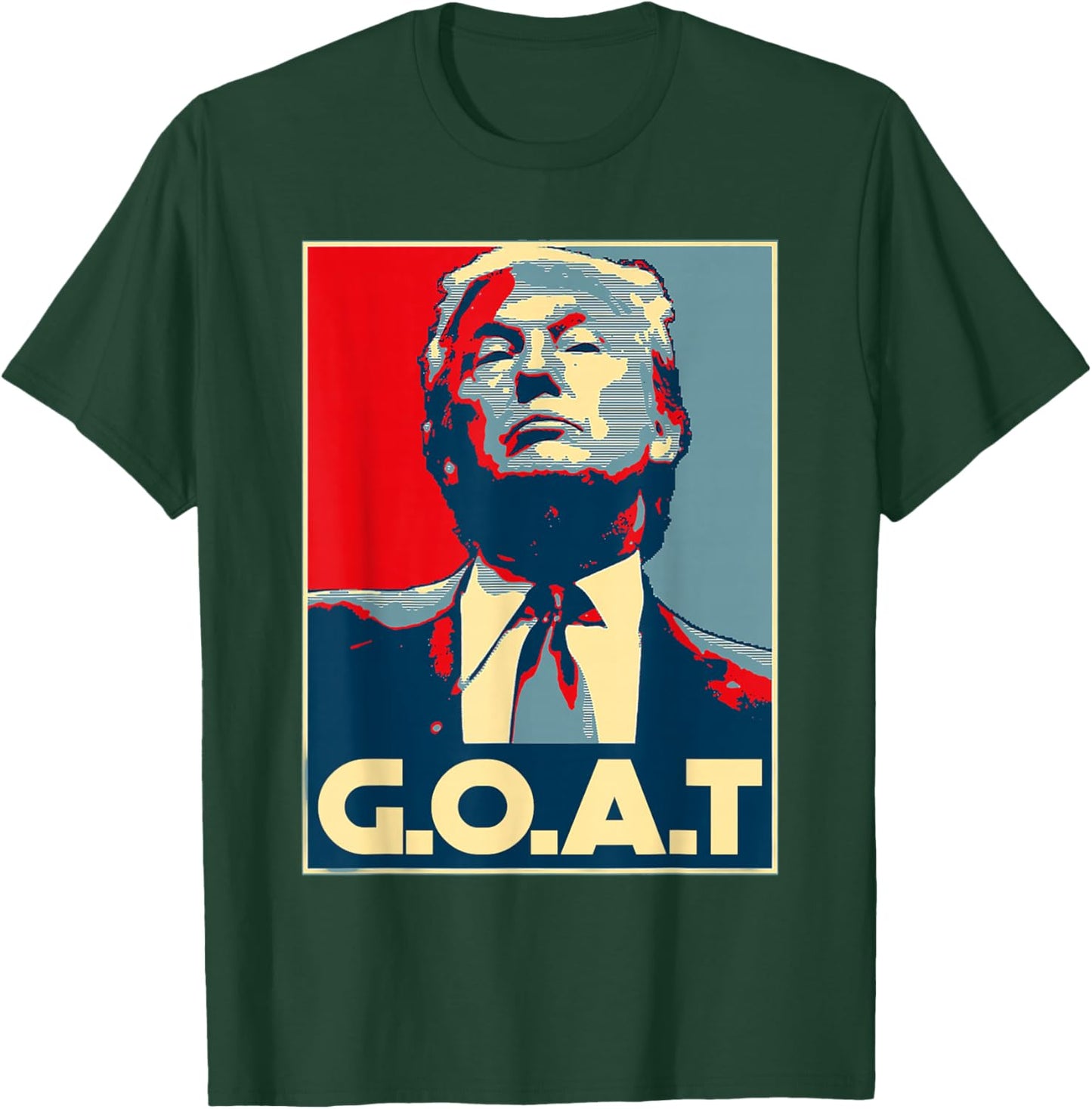 Trump Goat Middle Finger Election 2024 Republican Poster T-Shirt - T-Shirt | Forest