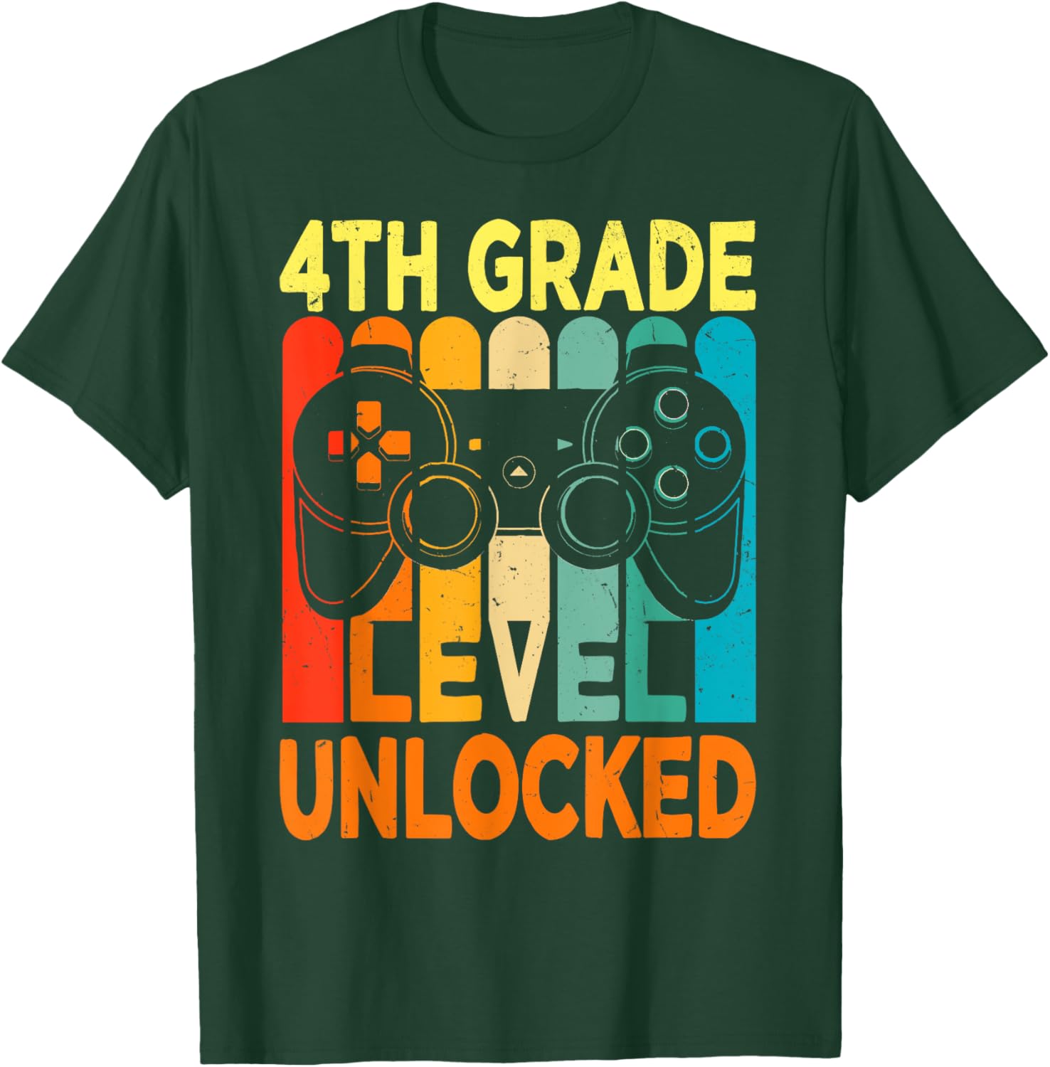 Hello 4th Grade Level Unlocked Video Game Back to School Boy T-Shirt - T-Shirt | Forest