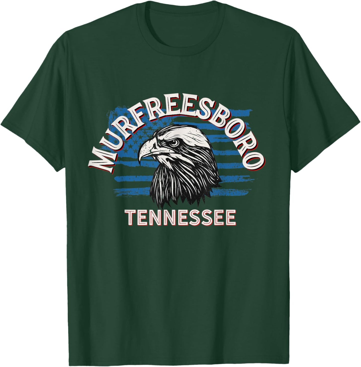 Retro Eagle USA Flag Tennessee - Vintage Murfreesboro Women Men T-Shirt - T-Shirt | Forest