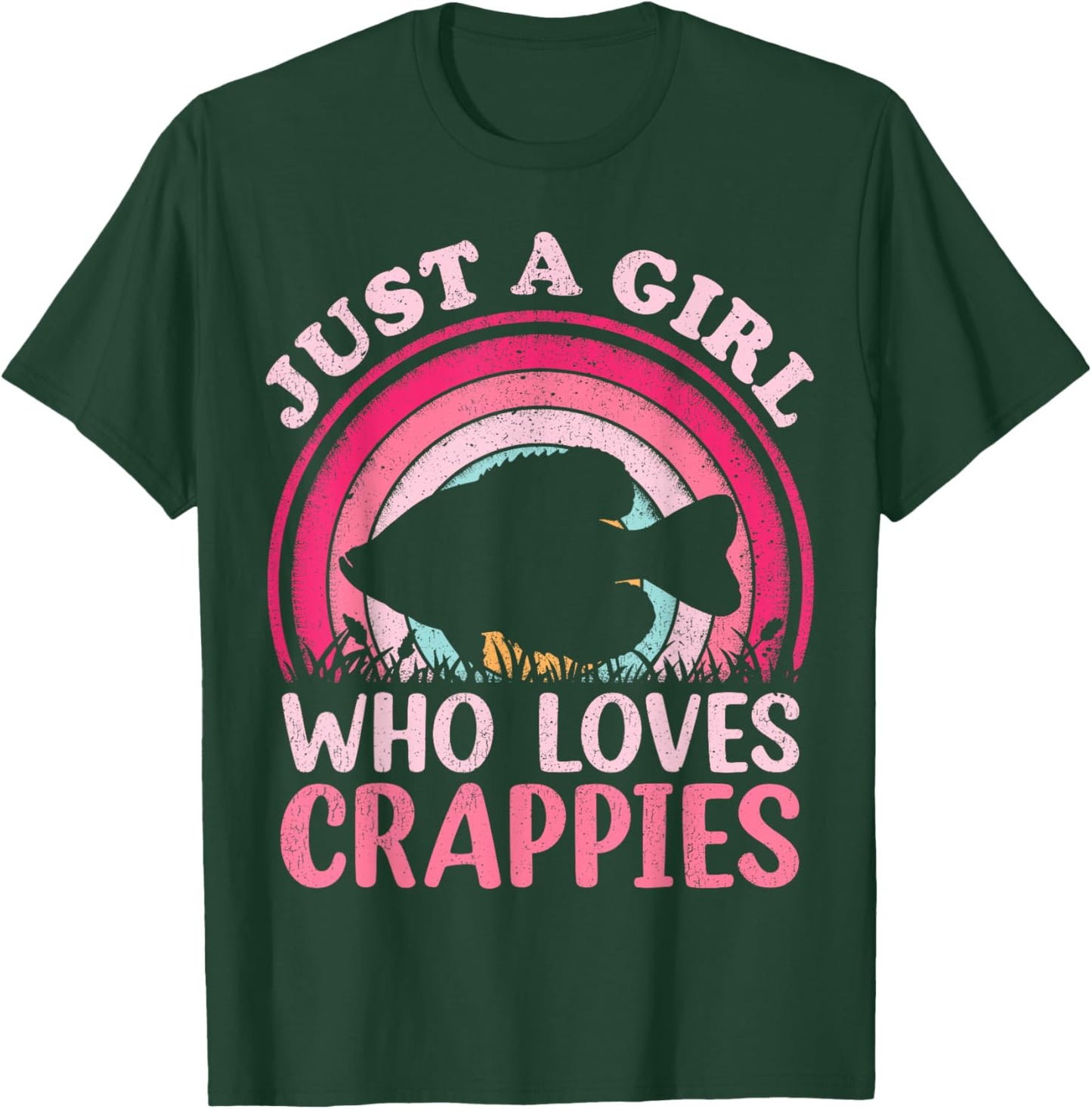Crappie Fish Vintage Retro Just A Girl Who Loves Crappies T-Shirt - T-Shirt | Forest