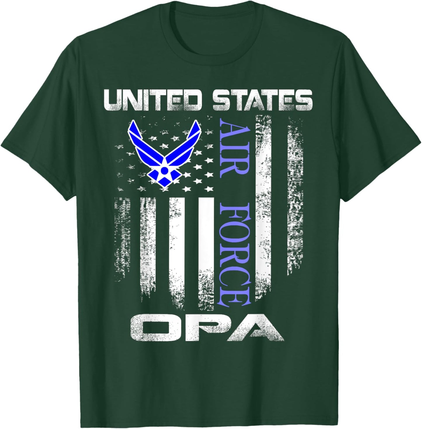 Vintage United States Air Force Opa With American Flag T-Shirt - T-Shirt | Forest