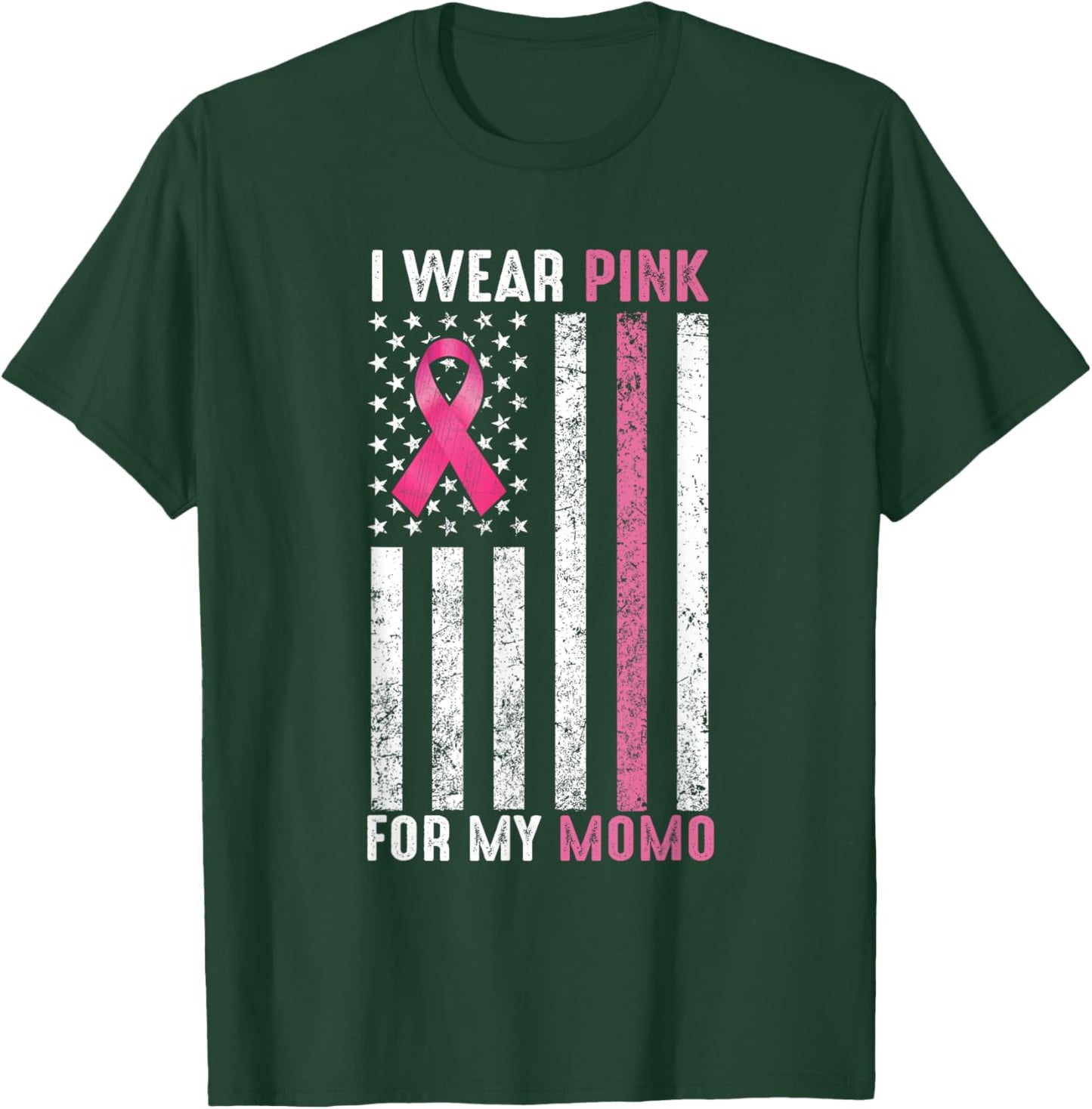 I Wear Pink For My Momo Pink Breast Cancer Awareness Month T-Shirt - T-Shirt | Forest