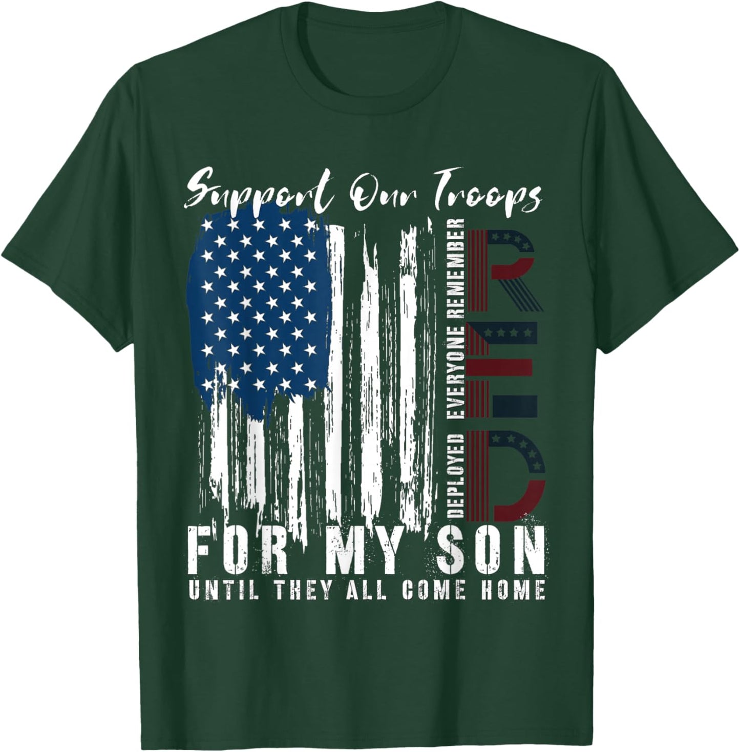 On Friday We Wear Red for My Son Military Support US Flag T-Shirt - T-Shirt | Forest