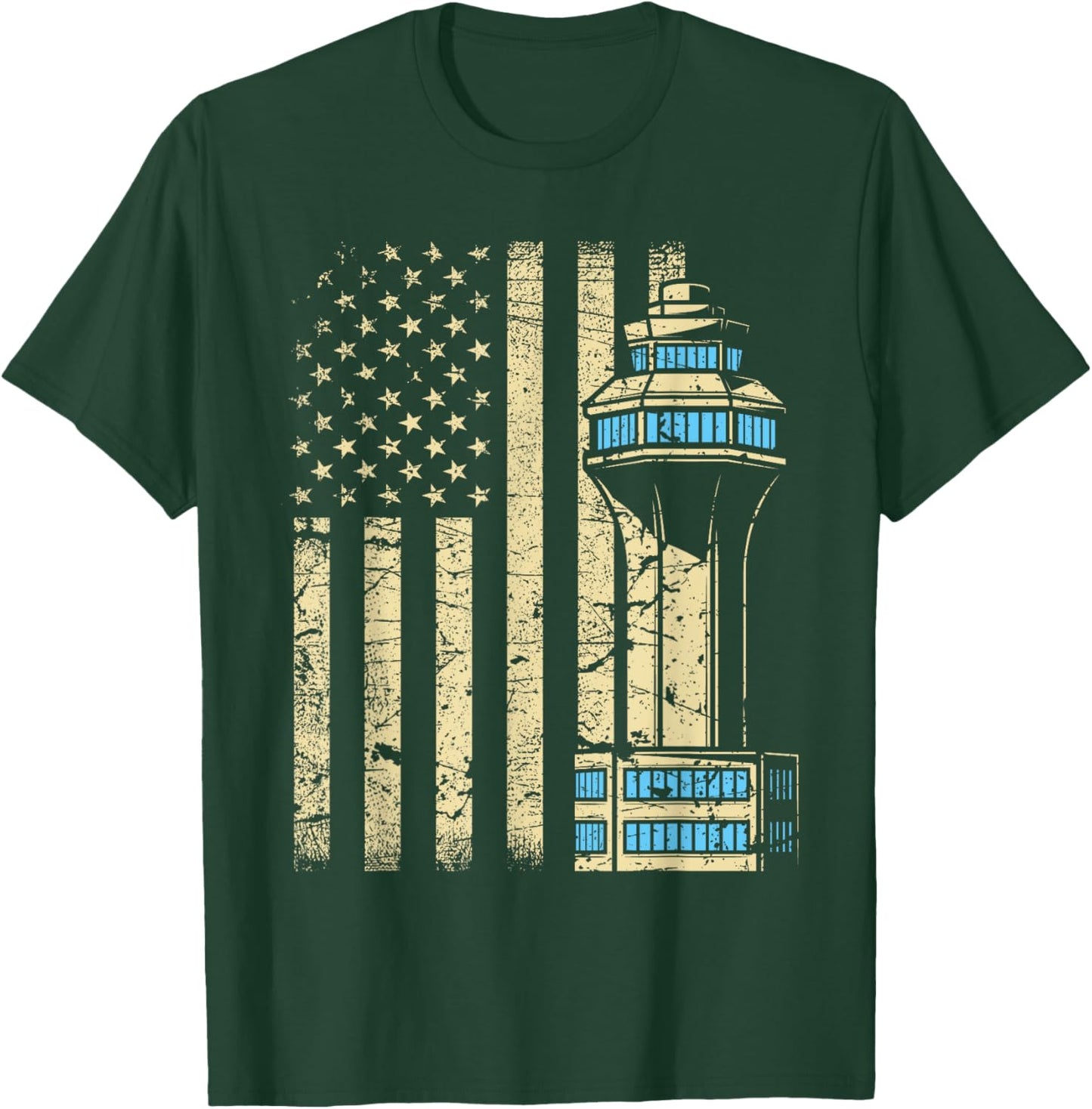 Air Traffic Controller Tower - Aircraft Airspace ATC T-Shirt - T-Shirt | Forest