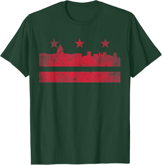 Washington DC City Skyline Vintage Silhouette USA Men Women T-Shirt - T-Shirt | Forest